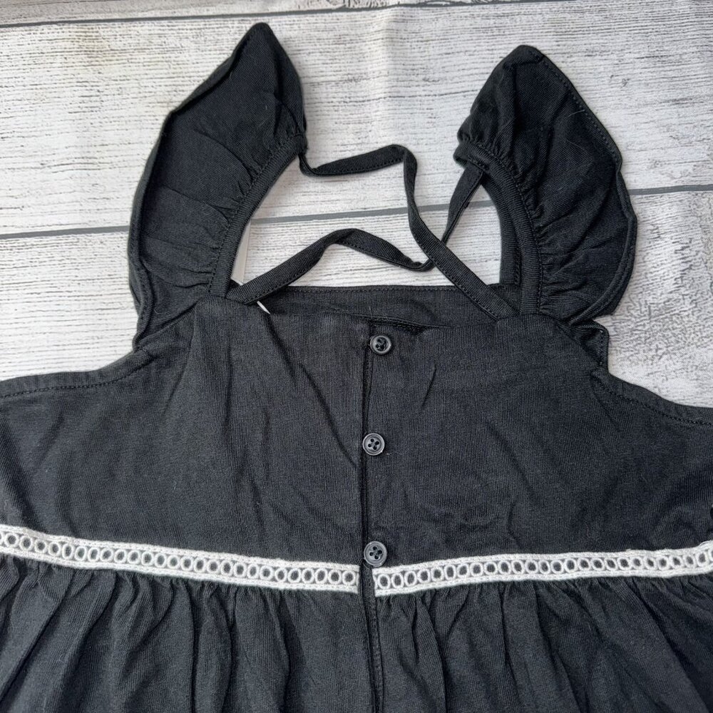 Janie And Jack Size 7 Black Ruffle Tank Top NEW - Picture 3 of 4
